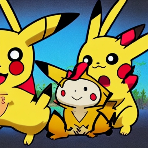 Prompt: pikachu & inordinate So bowl joke Pokémon happy Tree friends cava Riccir from Frick Family guy show