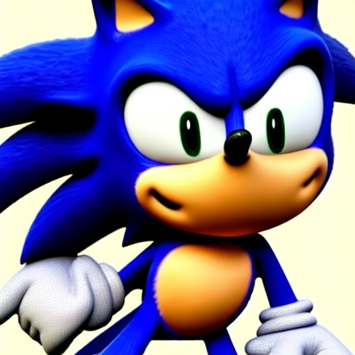 Prompt: a Sonic the hedgehog 3 d render