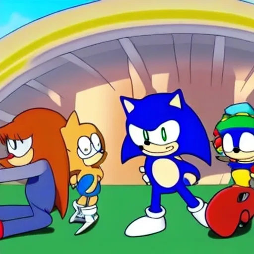 Prompt: Sonic Family guy a rise fake really weird ( 2 5 7 8 )