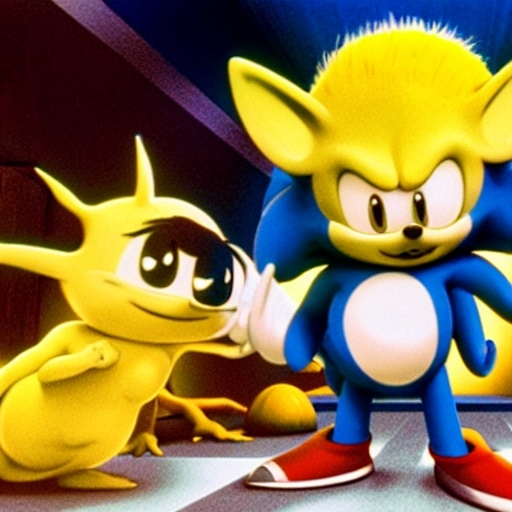 Prompt: Sonichu in the movie Sonic, movie still