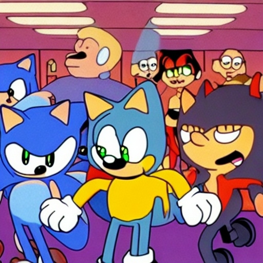 Prompt: Sonic Family guy from ( 2 5 7 8 )