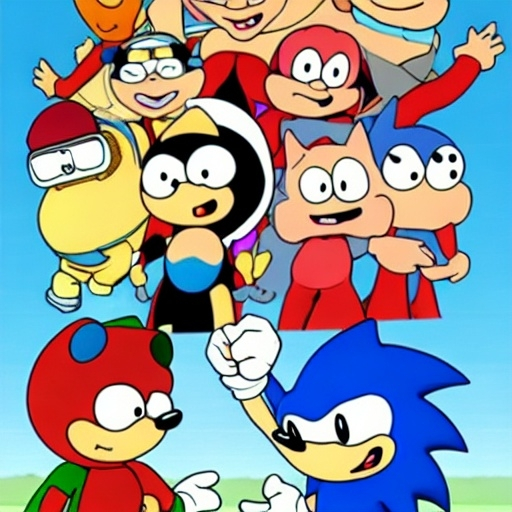 Prompt: Sonic Family guy a rise fake really weird ( 2 5 7 8 )