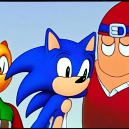 Prompt: Sonic Family guy a rise fake really weird ( 2 5 7 8 )