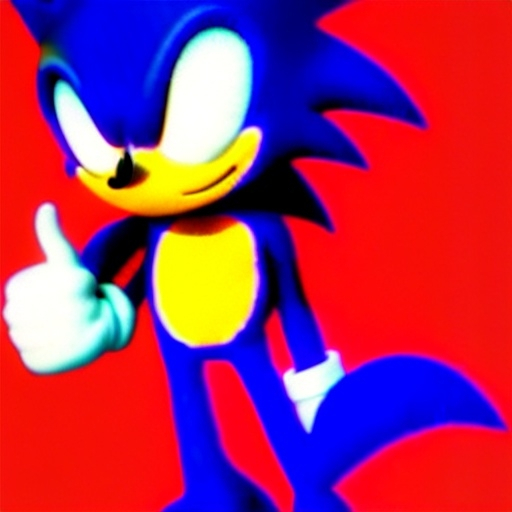 Prompt: movie sonic holding a pistol in a white background