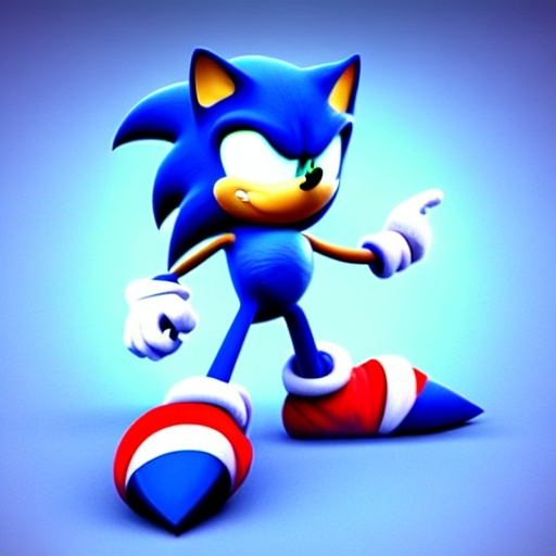 Prompt: a Sonic the hedgehog 3 d render