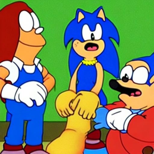 Prompt: Sonic Family guy from Peter griffin Nowhere 4 down OC from friends with free house photograph