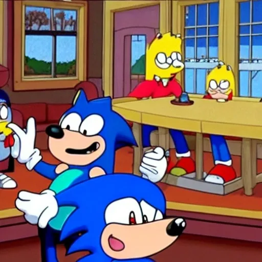 Prompt: Sonic Family guy from Peter griffin Nowhere 4 down OC from friends with free house photograph