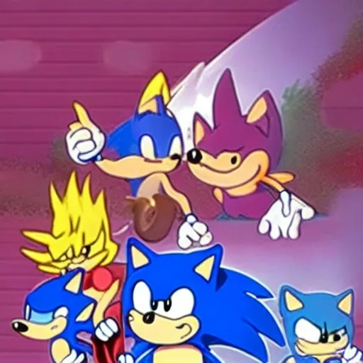 Prompt: Sonic Family guy a rise fake really weird ( 2 5 7 8 )