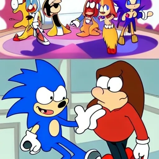 Prompt: Sonic Family guy from Peter griffin use the fire🔥 Time fomenting the new Photo