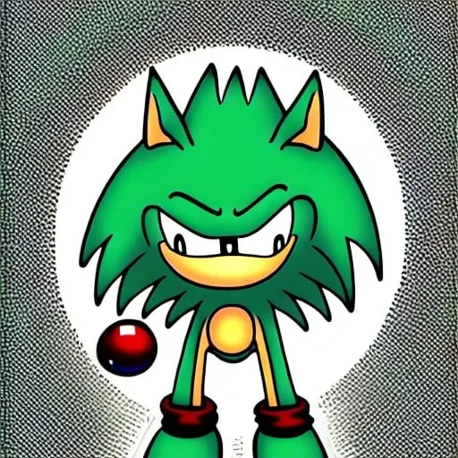 Prompt: sonic.exe horror Creepypasta digital art "weird sonic egh deviantart" MS paint artterrible dr eggman  mma illustration,3 ,D 4 , K  painting, drawing, art, green Rogh creepy found  sketch art detail 6 , 4 4 , K photograph total mouth eyeball eyeball flashing light fire head screaming light