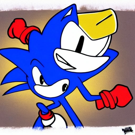 Prompt: sonic.exe digital art "weird sonic deviantart" terrible mma illustration,3 ,D 4 , K  painting, drawing, art, sketch