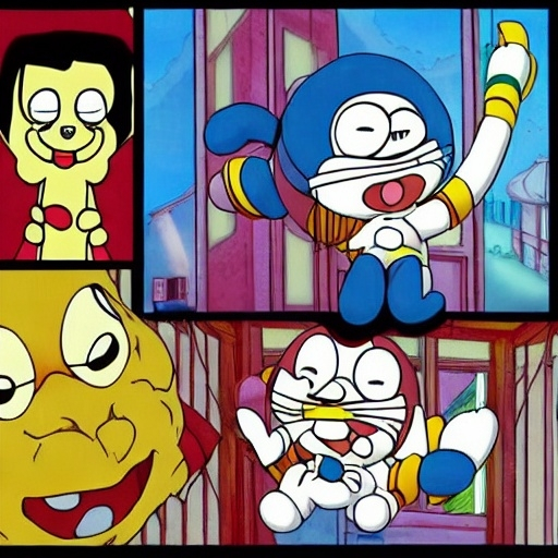 Prompt: creepypasta in Doraemon