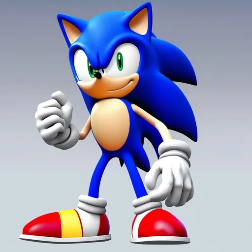 Prompt: Sonic the hedgehog, in a background image 