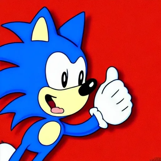 Prompt: Sonic the hedgehog, in a background image in Family guy