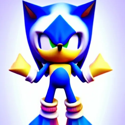 Prompt: Low poly high Sonic Photo