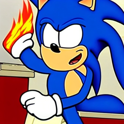 Prompt: Sonic Family guy from Peter griffin use the fire🔥soy the house Time fomenting the new Photo