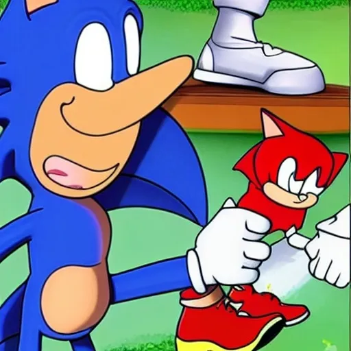 Prompt: Sonic Family guy a rise fake really weird ( 2 5 7 8 )