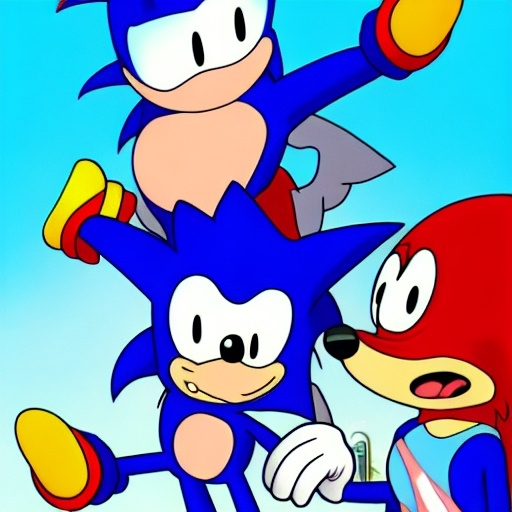 Prompt: Sonic Family guy a rise fake really weird ( 2 5 7 8 )