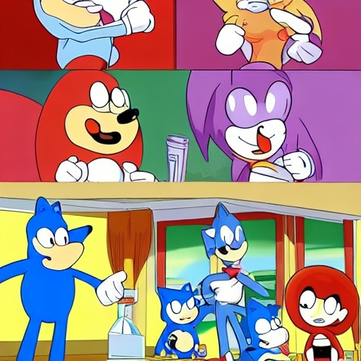 Prompt: Sonic Family guy a rise fake really weird ( 2 5 7 8 )