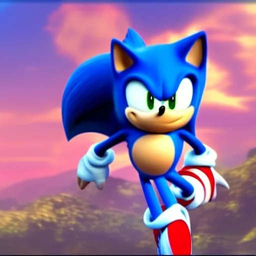 Prompt: A Photograph of Sonic the hedgehog what’s running faster speed Wayne fast Go go Run hoisted helping business in the green hill zone 4 from Dreamworks Animatio 4’ k 3D enemy  blast Win movie Theater pixel Disney OC klutz detail Photo anime character