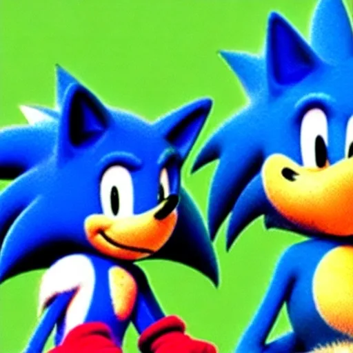 Prompt: A Cartoon weird sonic the Hedgehog  A blue Hedgehog was really fast his wife rimming the booby human friendly