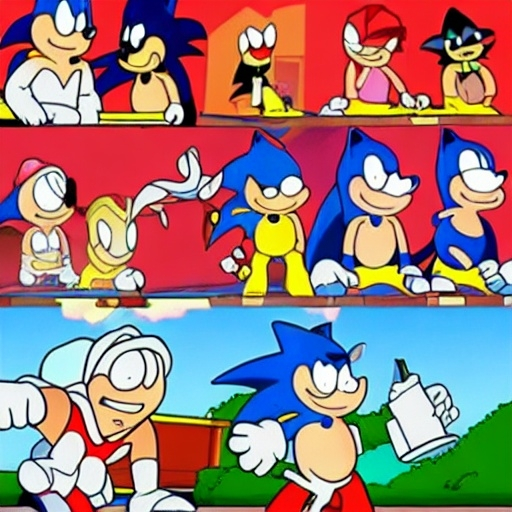 Prompt: Sonic Family guy from Peter griffin use the fire🔥 Time fomenting the new Photo