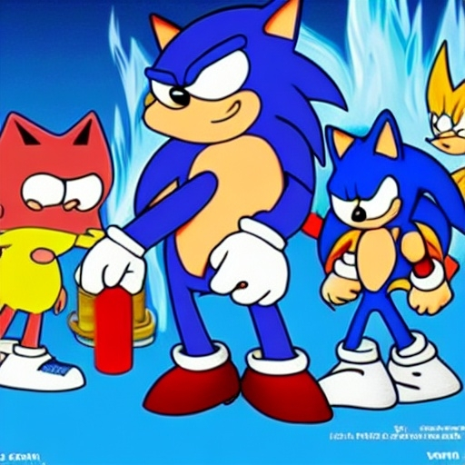 Prompt: Sonic Family guy from Peter griffin use the fire🔥 Time fomenting the new Photo