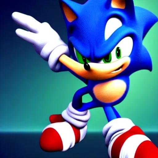 Prompt: a Sonic the hedgehog 3 d render