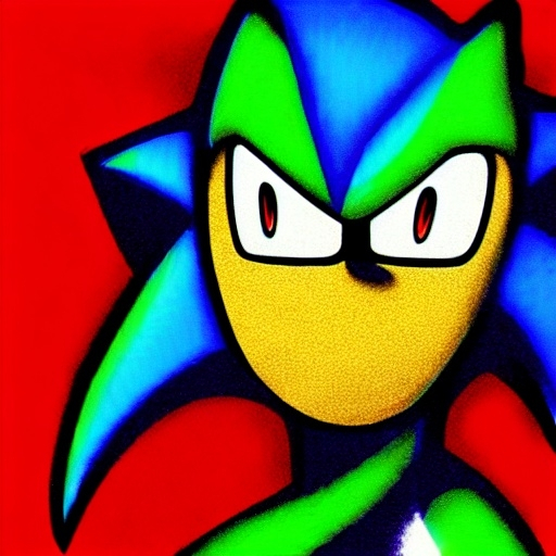 Prompt: sonic.exe horror Creepypasta digital art "weird sonic egh deviantart" MS paint artterrible dr eggman  mma illustration,3 ,D 4 , K  painting, drawing, art, green Rogh creepy found  sketch art detail 6 , 4 4 , K photograph total mouth eyeball eyeball flashing light fire head screaming light