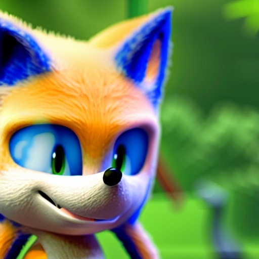 Prompt: A photograph Sonic Fox name is tonic the fox for Disney pixel movie dreamWorks Highly detailed Art Photorealistic 4k 