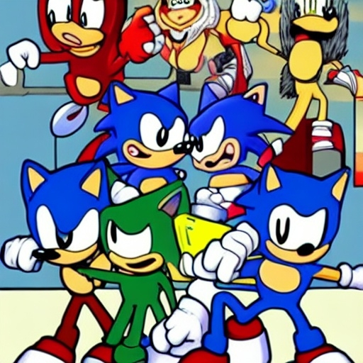 Prompt: Sonic Family guy from ( 2 5 7 8 )