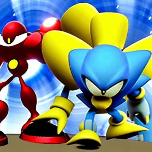 Prompt: Eggman Robotnik & Super Sonic the Hedgehog battle with Sonic what so about the character mushroom