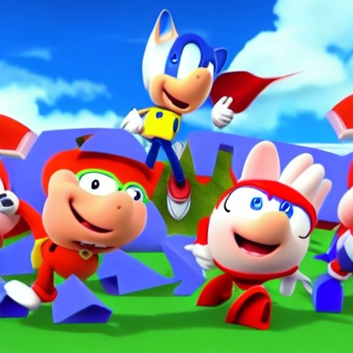 Prompt: Sonic the hedgehog in Peppa Pig Crossover video paw patrol from 3 d render, 8k, episode time new YouTube And cartoon Network render, 4, k 3, d and read by yourself Peklhenk’s & 2000 3D