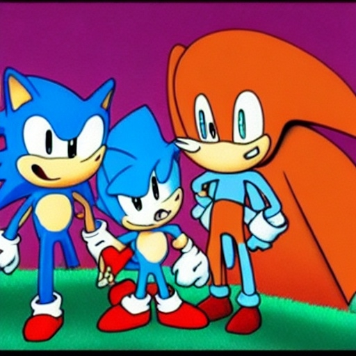 Prompt: Sonic few great of Rugrats no siris & cartoon