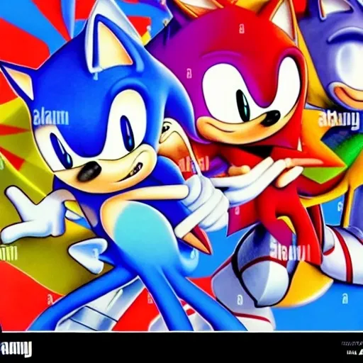 Prompt: Little paper throwing Sonic Face and stuff they are making paper throwing what colors bad bad New photo they have more photos Art style painter