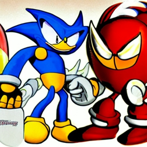 Prompt: Eggman Robotnik & Super Sonic the Hedgehog battle with Sonic what so about the character mushroom