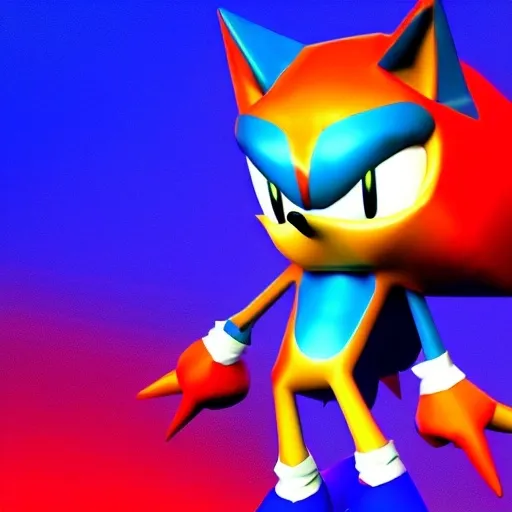 Prompt: Low poly high Sonic Photo