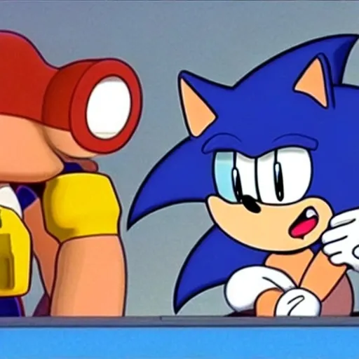 Prompt: sonic the hedgehog in family guy ( 2 0 0 4 )