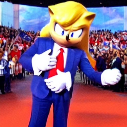 Prompt: Donald Trump is sonic the hedgehog