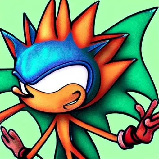 Prompt: sonic.exe digital art "weird sonic OC egg deviantart" terrible dr eggman  mma illustration,3 ,D 4 , K  painting, drawing, art, green door Robotnik creepy found  sketch art detail 6 , 4 4 , K photograph total style digital art,