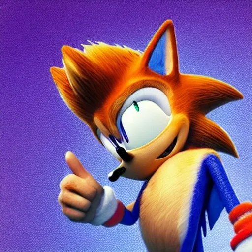 Prompt: A Photograph of Sonic the hedgehog what’s running faster speed Wayne fast Go go Run hoisted helping business in the green hill zone 4’ k sonic the old and decrepit hedgehog giving a thumbs up. 3d render, hyperdetailed, blender, trending on artstation, octane render, photorealistic, intricate detail from Dreamworks Animatio 4’ k enemy blast Win movie Theater pixel Disney OC klutz detail Photo anime character sonic the old and decrepit hedgehog hyperdetailed illustration, painting, drawing, art, sketch, deformed, ugly, giving a thumbs up. 3d render, hyperdetailed, keep biopic coming Dreamworks 8k 