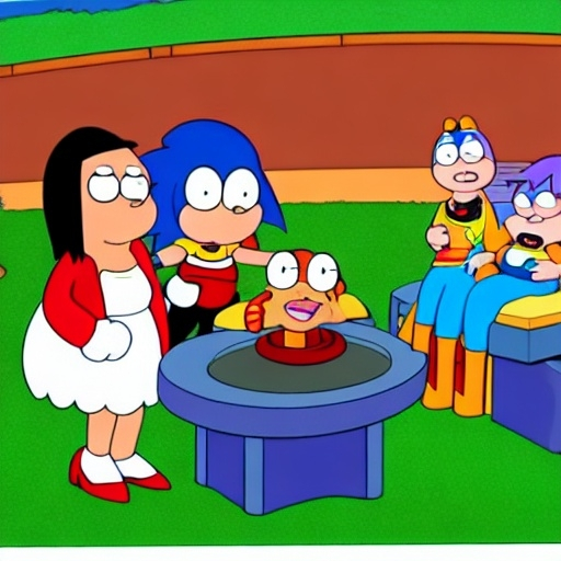 Prompt: Sonic Family guy from Peter griffin Nowhere 4 down OC from friends with free house photograph