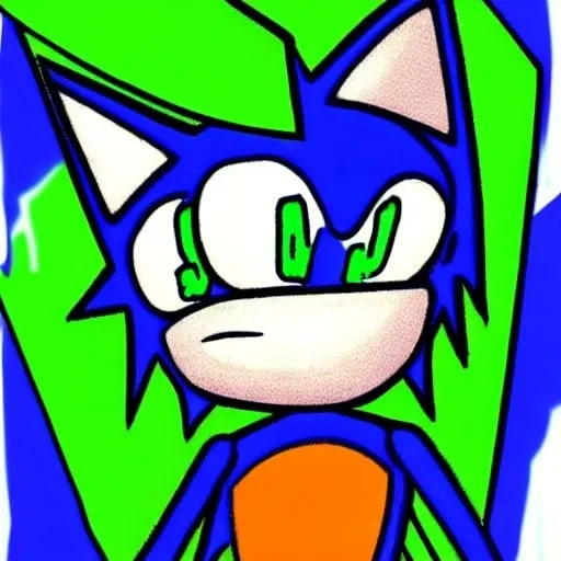 Prompt: sonic.exe horror Creepypasta digital art "weird sonic egh deviantart" MS paint artterrible dr eggman  mma illustration,3 ,D 4 , K  painting, drawing, art, green Rogh creepy found  sketch art detail 6 , 4 4 , K photograph total mouth eyeball eyeball flashing light fire head screaming light