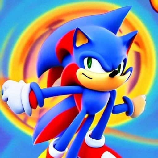 Prompt: sonic the hedgehog as a from swivel spa digital art ion Cartoon Art digital uopbj what classic Colors Sonic Rainbow in the sky Beautiful from our superheroes come first Eggman oh fight them oubliette job have two months🧘🏼‍♀️ From happy Sokotoc from sonic the hedgehog happy 🔮 