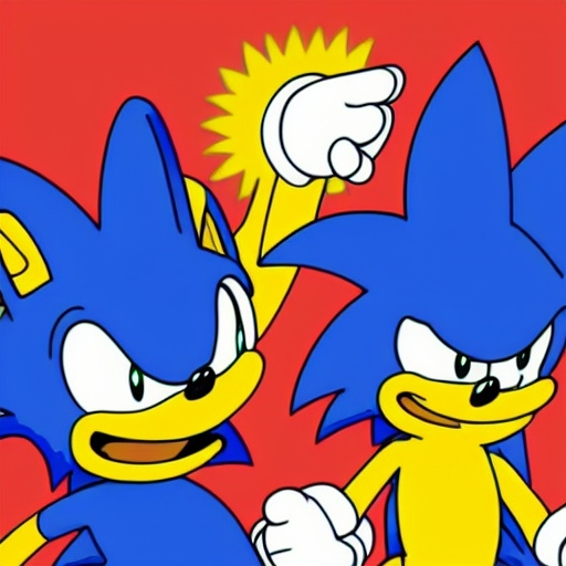 Prompt: Sonic The Simpsons from ( 5 4 3 8 )  
