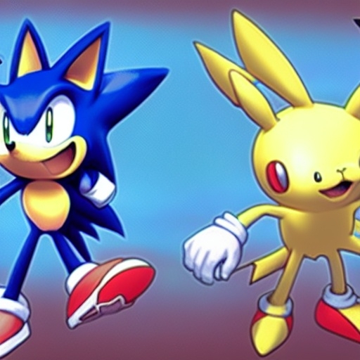 Prompt: Sonic Pokémon artstation Camera Art detail (Pokemon) hd style