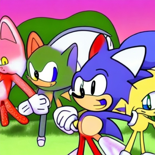 Prompt: sonic, Kikoriki and the  happy Tree friends crossover episode, cartoon network stillframe, hd, 4 k, hdr, smooth, sharp focus, high resolution, award - winning