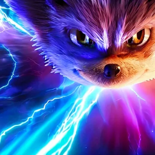 Prompt:  sonic the hedgehog of hyperdetailed, 4, k details Realistic rendition (hyperdetailed sonic the hedgehog), realistic rendering, photorealistic quality, 4K resolution, dynamic pose, vivid colors, expressive character design, lush background with detailed foliage, bright blue hues, energetic and adventurous ambiance, intricate textures that showcase the fur and environment, engaging and eye-catching composition, cinematic lighting effects, high-quality visual storytelling.