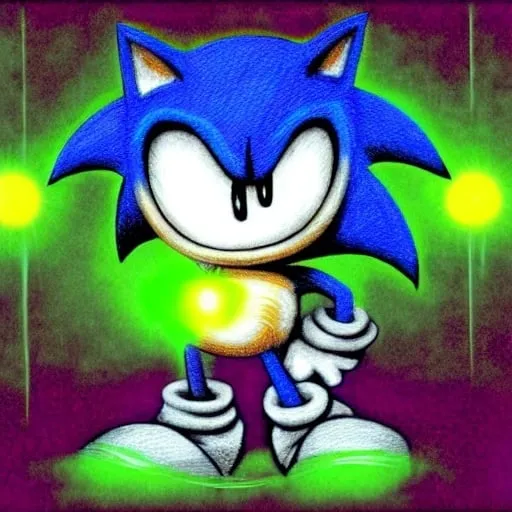 Prompt: sonic.exe horror Creepypasta digital art "weird sonic egh deviantart" MS paint artterrible dr eggman  mma illustration,3 ,D 4 , K  painting, drawing, art, green Rogh creepy found  sketch art detail 6 , 4 4 , K photograph total mouth eyeball eyeball flashing light fire head screaming light