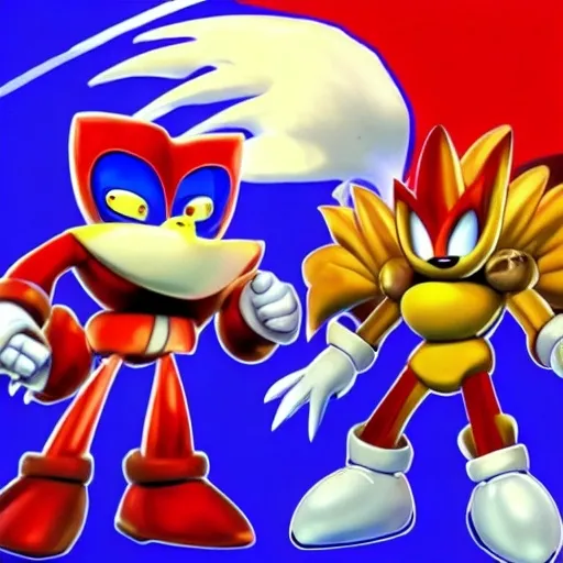 Prompt: Eggman Robotnik & Super Sonic the Hedgehog battle with Sonic what so about the character mushroom